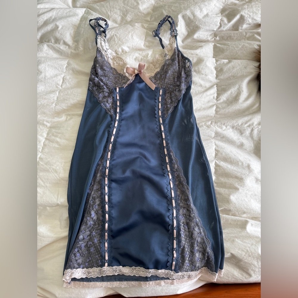 Satin Lace Chemise Slip Coquette Sexy